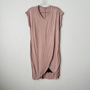 Hello Miz Purple Short Sleeve Long Front Slit Dress Women’s S